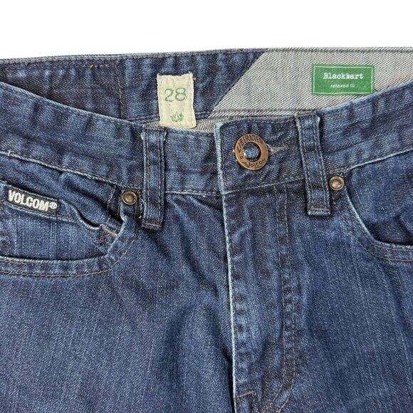 Volcom Mens Blackhart Jeans Size 28x29 Relaxed Fit Dark Wash Denim Straight-Leg - Picture 11 of 14